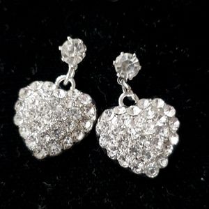 Earrings with CZ at Post & Heart with CZ Stones